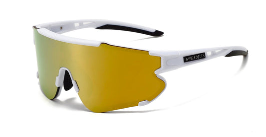 Wye Delta HiViz Sunshade White Gold Mirror Polarized Safety Goggles