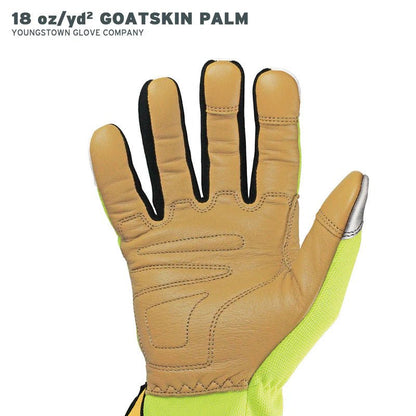 Youngstown Safety Lime Hybrid Glove w/Goatskin Palm
