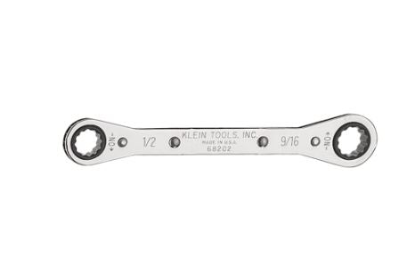 Klein Wrench 1/2 x 9/16-Inch Lineman Ratcheting Box Wrench - 68202