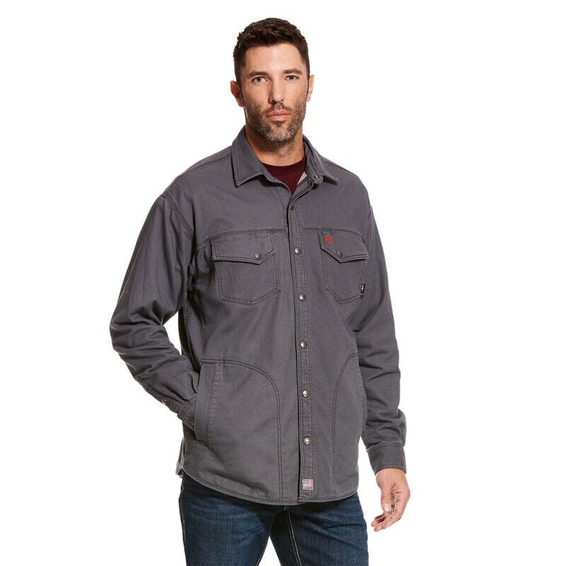Ariat FR Rig Shirt Jacket- 10027927 Clothing Ariat Large Iron Grey 