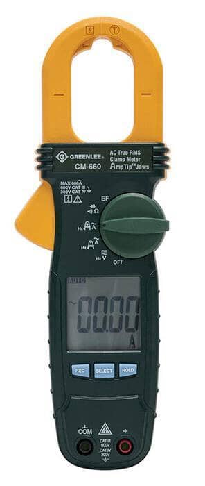 Greenlee 600 AMP AC True RMS Clamp Meter Calibrated - CM-860 Voltage Greenlee 