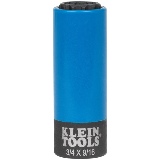 Klein 2-in-1 Coated Impact Socket, 12-Point, 3/4 and 9/16-Inch - 66030 Sockets Klein Tools 