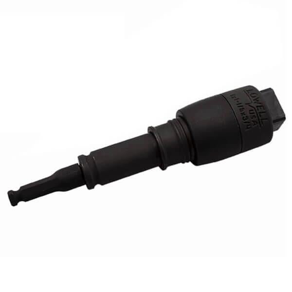 Lowell Single End Triple Square Impact Socket Black sizes: 13/16", 1", 1-1/8" and 7/16'