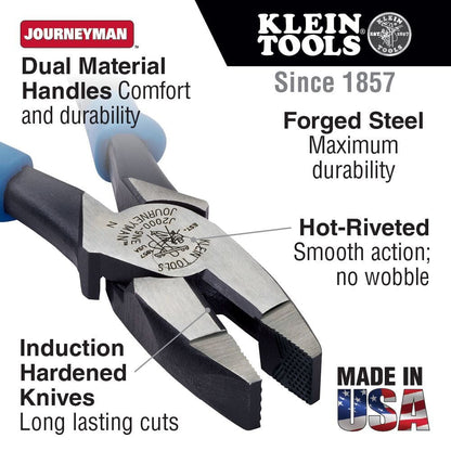 Klein 9" Side Cutting Pliers - Journeyman Handle - J2000-9NE