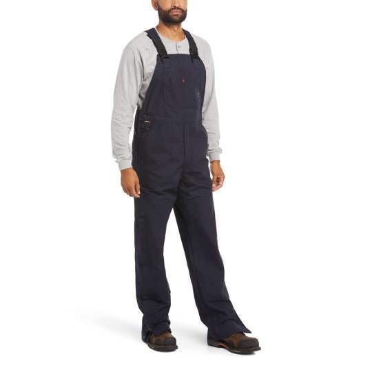 Ariat Mens FR Canvas Unlined Bib Iron Grey, Navy - J.L. Matthews Co., Inc.