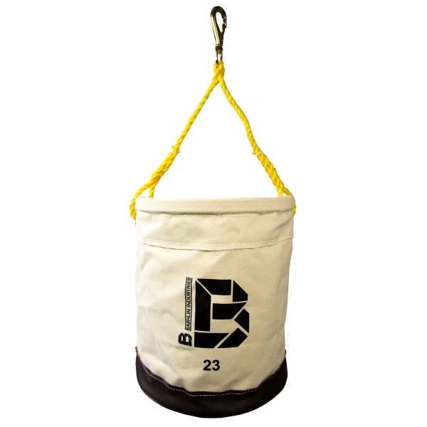 Bashlin Tool Bucket w/Leather Bottom Bucket Storage Tool Bag - 23 - J.L. Matthews Co., Inc.