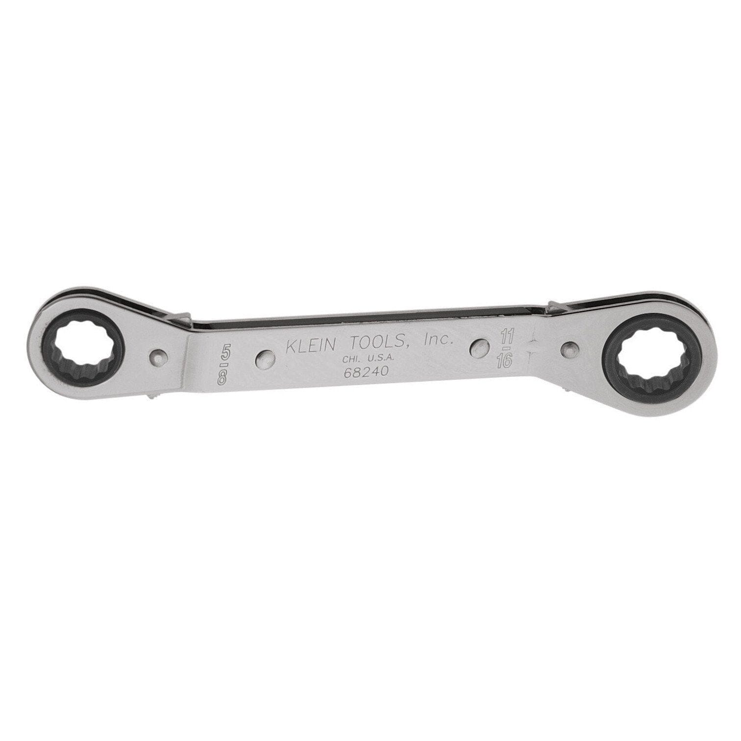 Klein - Fully Reversible Ratcheting Offset Box Wrench - 5/8'' x 11/16'' - 68240 - J.L. Matthews Co., Inc.