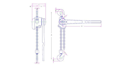 Columbus McKinnon 1 1/2 Ton Series 640 Puller Lever Hoist - 640 - 4045 - J.L. Matthews Co., Inc.