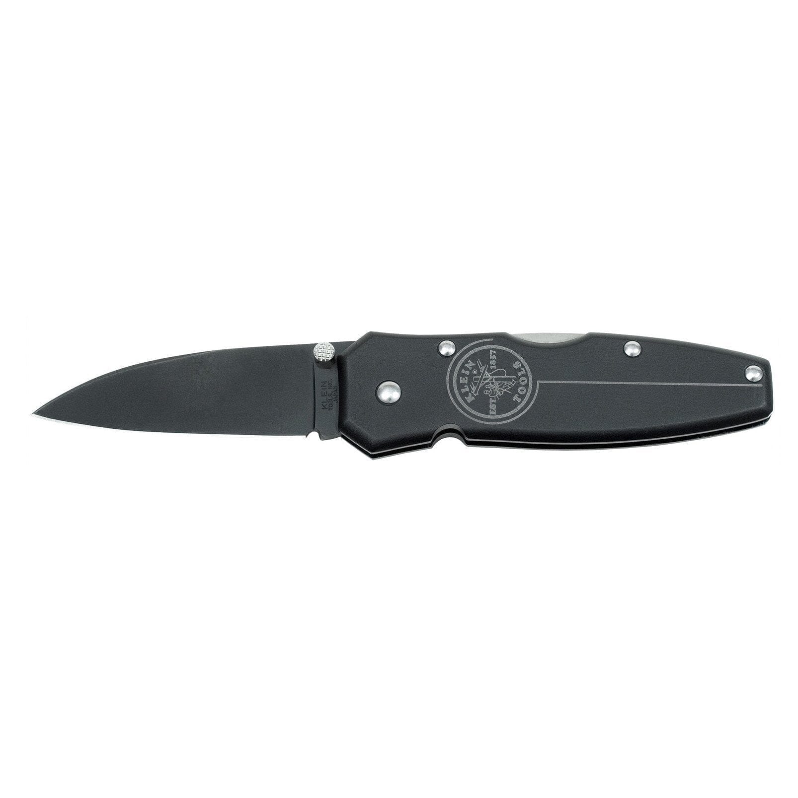 Klein Black Lightweight Lockback Knife - 2-1/2'' Drop Point Blade - 44001BLK Knives Klein Tools 