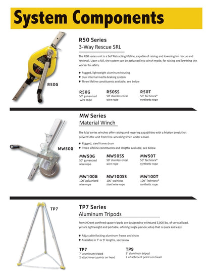FrenchCreek Confined Space Tripod Rescue System