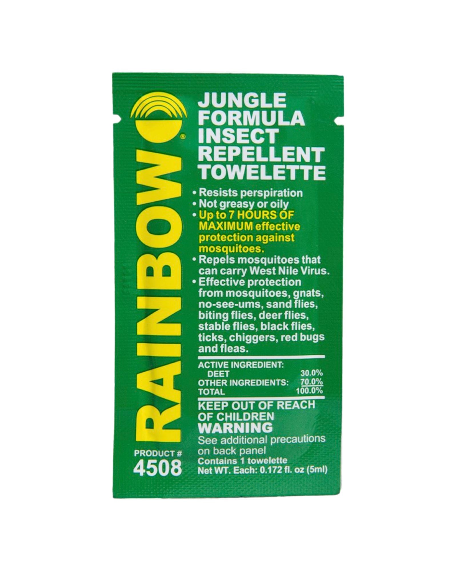 Rainbow Technology Jungle Insect Repellent Towelette - 4508 Bug Protection Rainbow Technology 