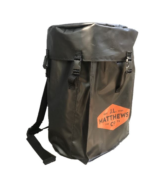 J.L. Matthews Black Back Pack Duffle Gear Bag W/ Zipper - 11BPDZ - BJLM - J.L. Matthews Co., Inc.