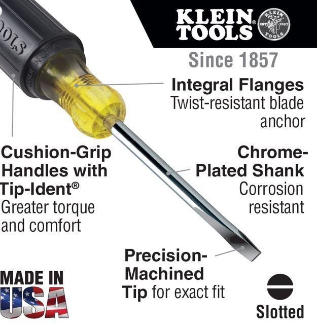 Klein 5/16 - Inch Cabinet Tip Screwdriver 1 - 1/2 - Inch - 600 - 1 - J.L. Matthews Co., Inc.