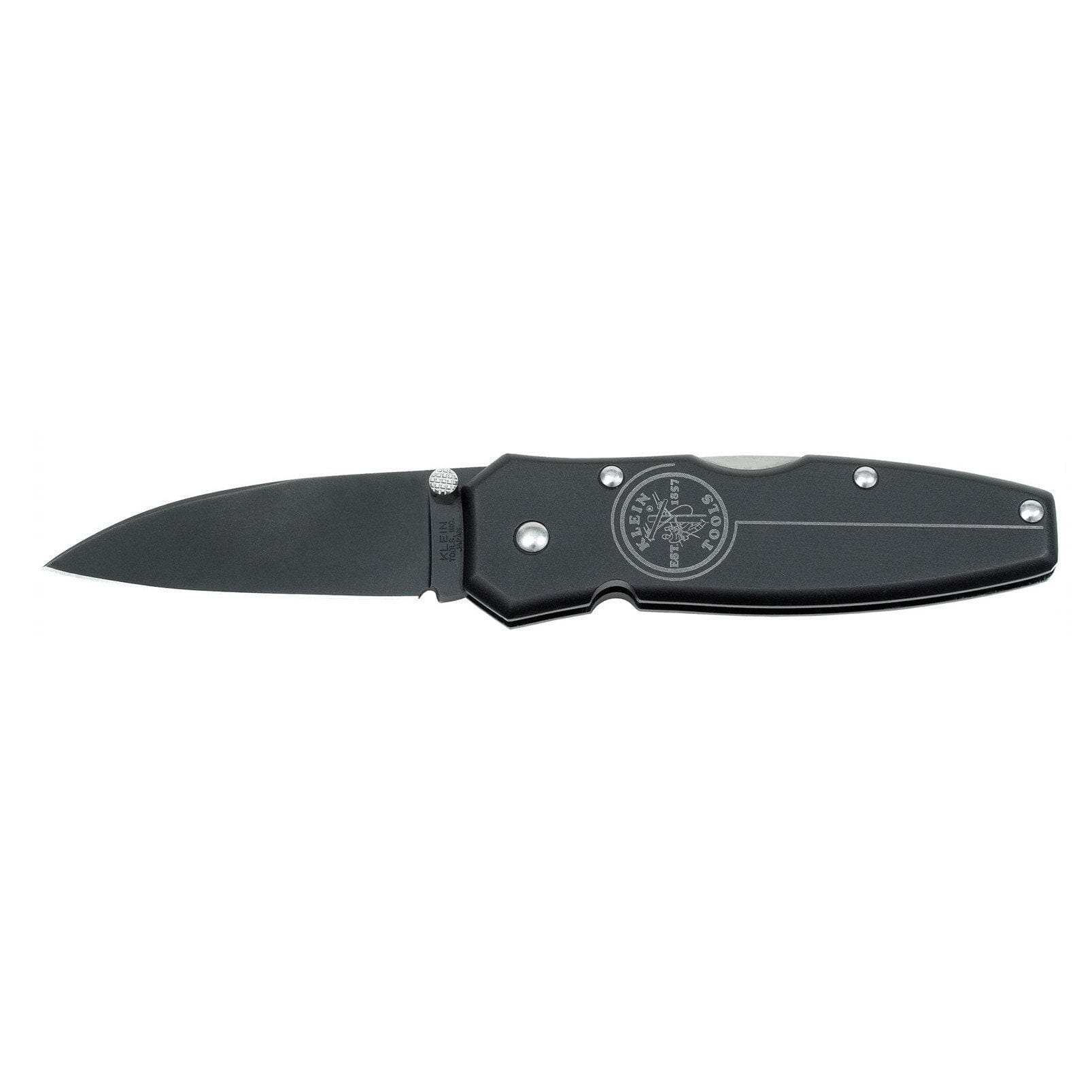 Klein Black Lightweight Lockback Knife 2 - 1/2'' Drop Point Blade - 44001BLK - J.L. Matthews Co., Inc.