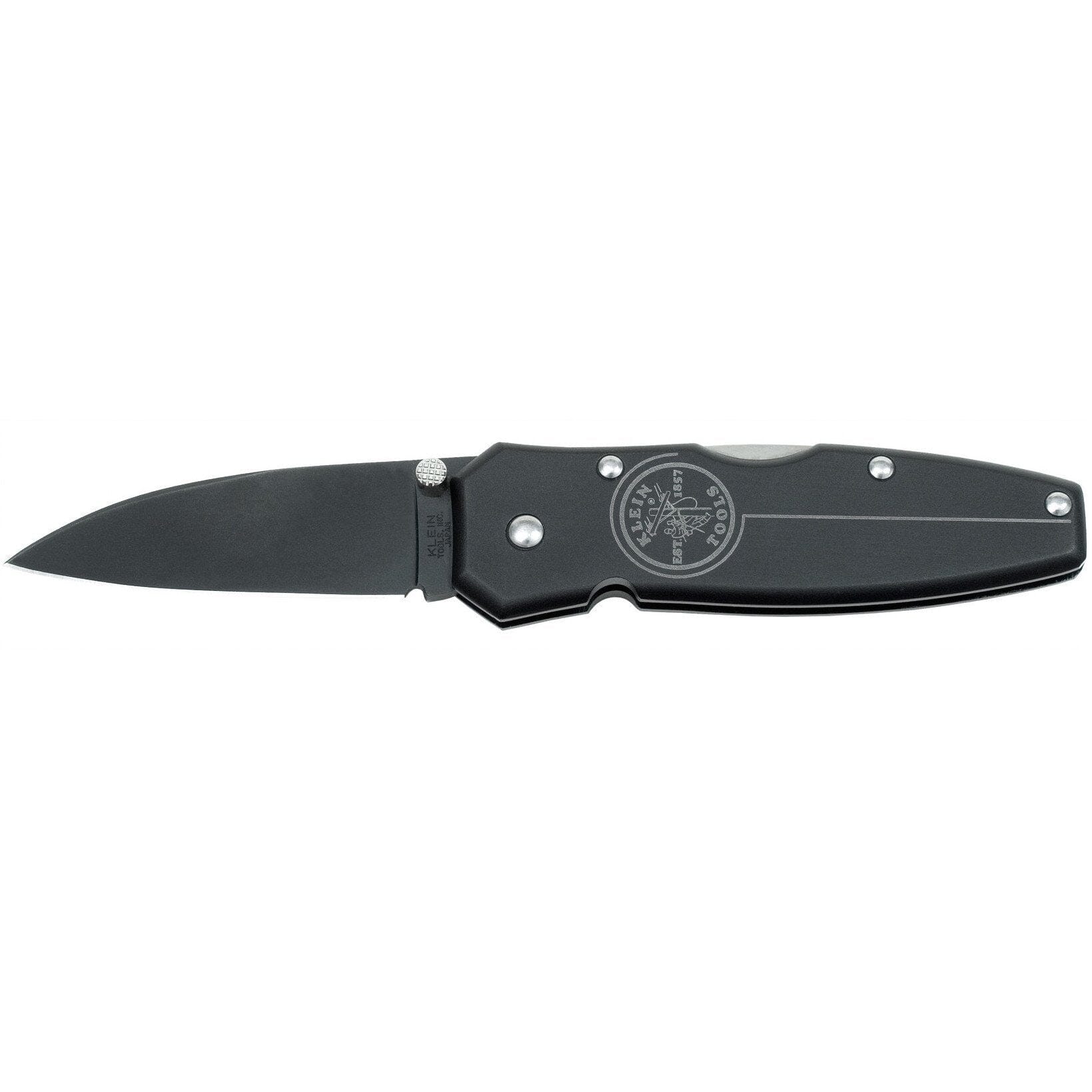 Klein Black Lightweight Lockback Knife 2 - 1/4'' Drop Point Blade - 44000 - BLK - J.L. Matthews Co., Inc.