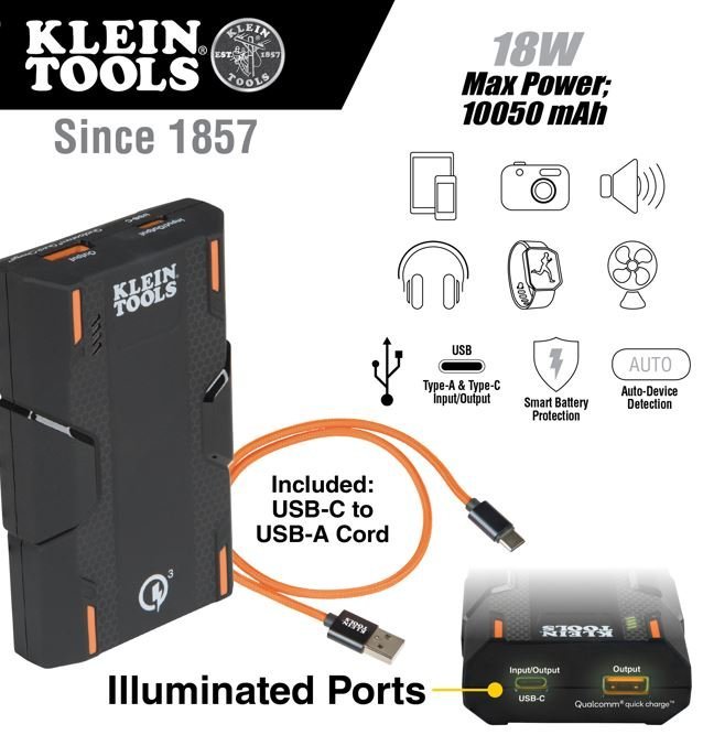 Klein Portable Rechargeable Battery - KTB1 - DISCONTINUED - J.L. Matthews Co., Inc.