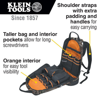 Klein Tradesman Pro Organizer Camo Back Pack 