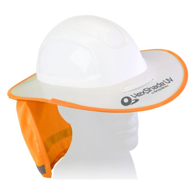 Snap Brim Sun Shield Arc Flash Hard Hat Full Brim - Orange