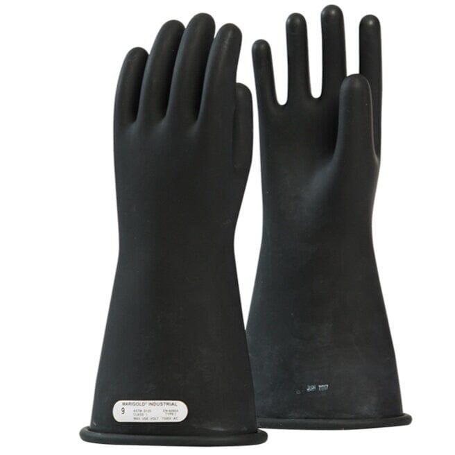 OEL 14" Class 1 Rubber Glove Insulating Hand Gloves  - IRG-1-14-B