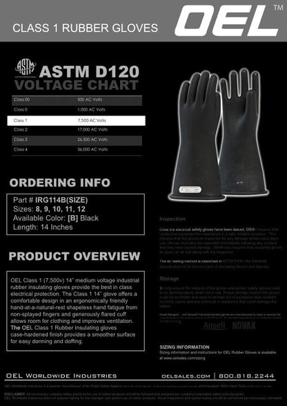OEL Class 2 Rubber Gloves 14" - IRG - 2 - 14 - B - J.L. Matthews Co., Inc.