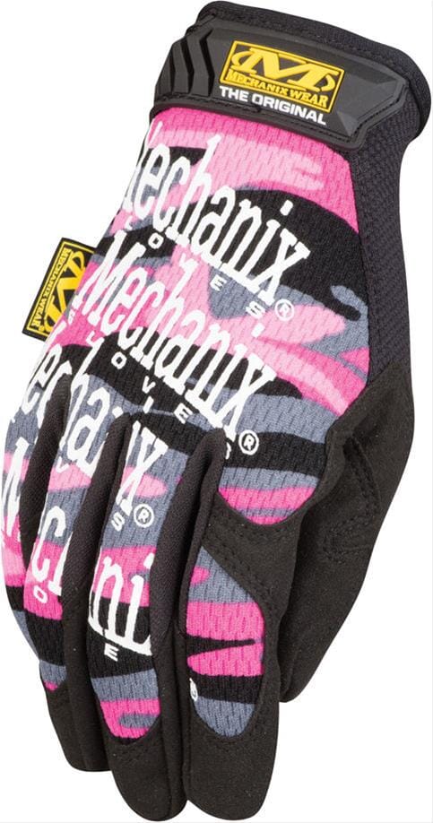 Mechanics Gloves, M, Pink Camo, Synthetic Leather, Spandex - MG-72-520 Gloves Mechanix Wear 